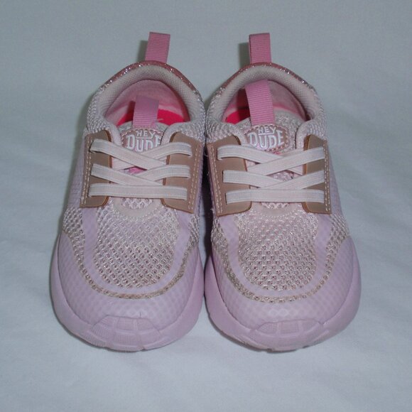 HeyDude Sirocco Pink Sparkle Toddler Girls Lightweight Shoes 9C 9 - Picture 1 of 13